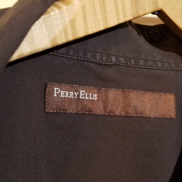 Perry Ellis button up Brown Men's size (L) A11 - Picture 4 of 5